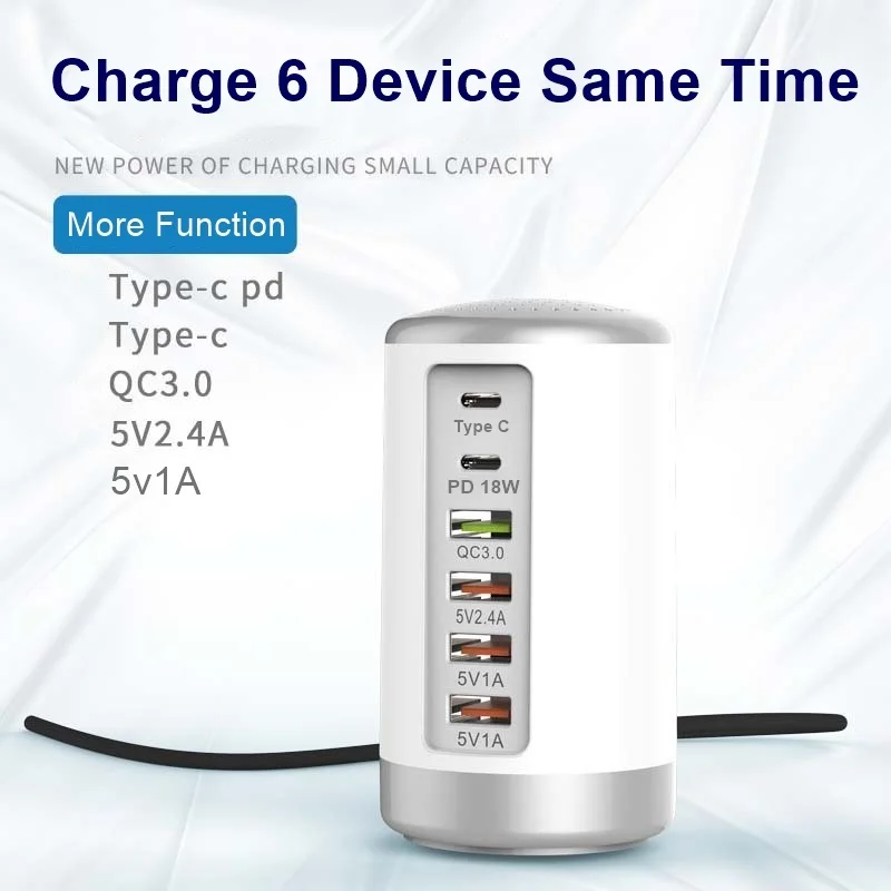 tongdaytech 65w usb fast charger hub quick charge 3 0 multi 6 port usb type c pd charger charging station carregador portatil free global shipping