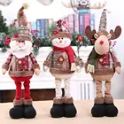 Рождественские куклы, милые игрушки в виде Санта-Клауса, снеговика, лося, рождественские фигурки, красные искусственные рождественские украшения для дома, Рождество