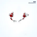 AnnmorsRed счастливая Рыба серьги-гвоздики для женщин друзей семья посеребренные благословения эмаль подарок пирсинг для ушей