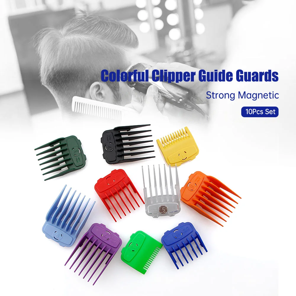 

Cordless Hair Clipper Limit Guide Comb Set Barberia Accessories Magnet Premium Gold Barber Clipper Guards For Wahl Magic Senior
