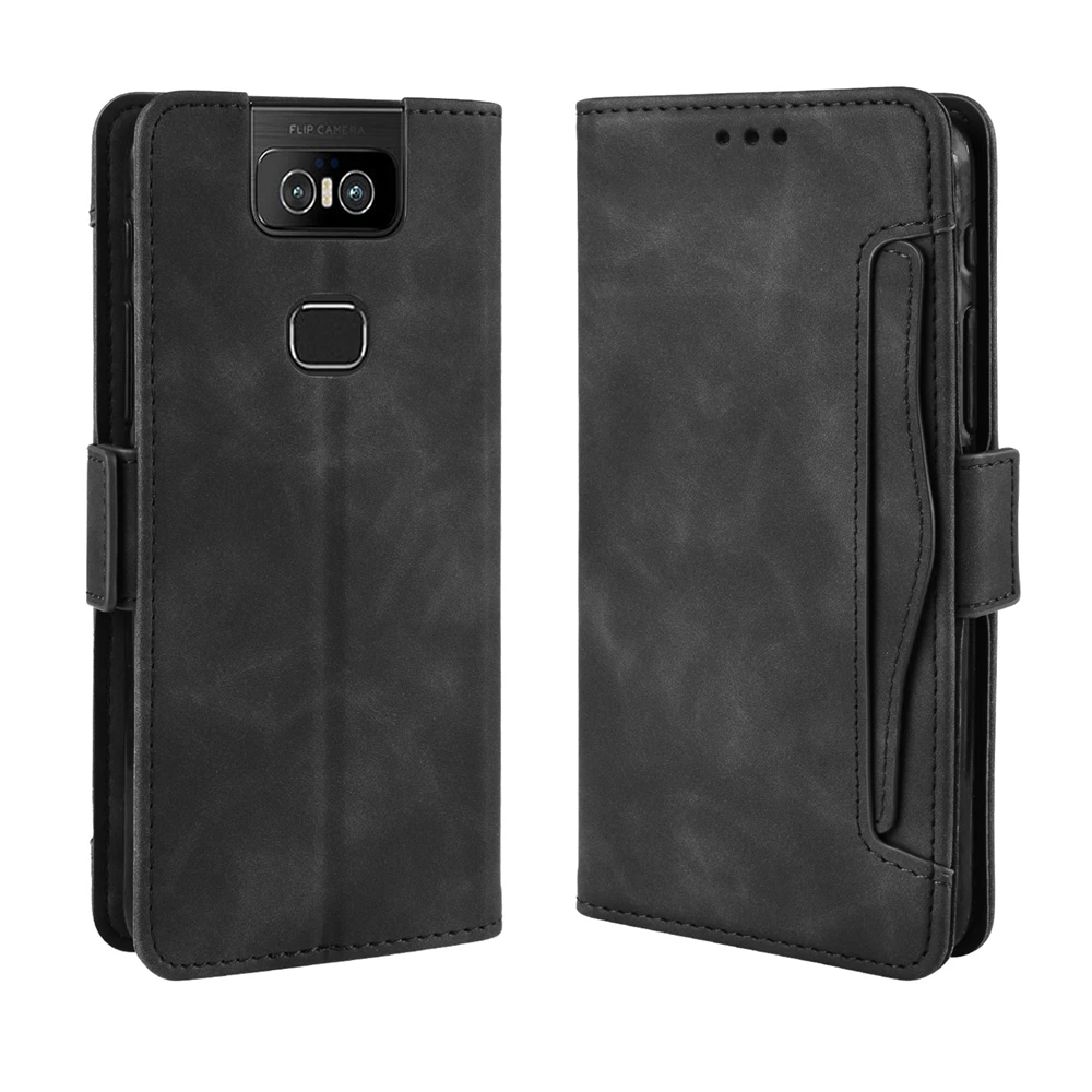 Для Asus ZenFone 6 ZS630KL ROG Phone 2 PU кожаный чехол кошелек с несколькими картами для