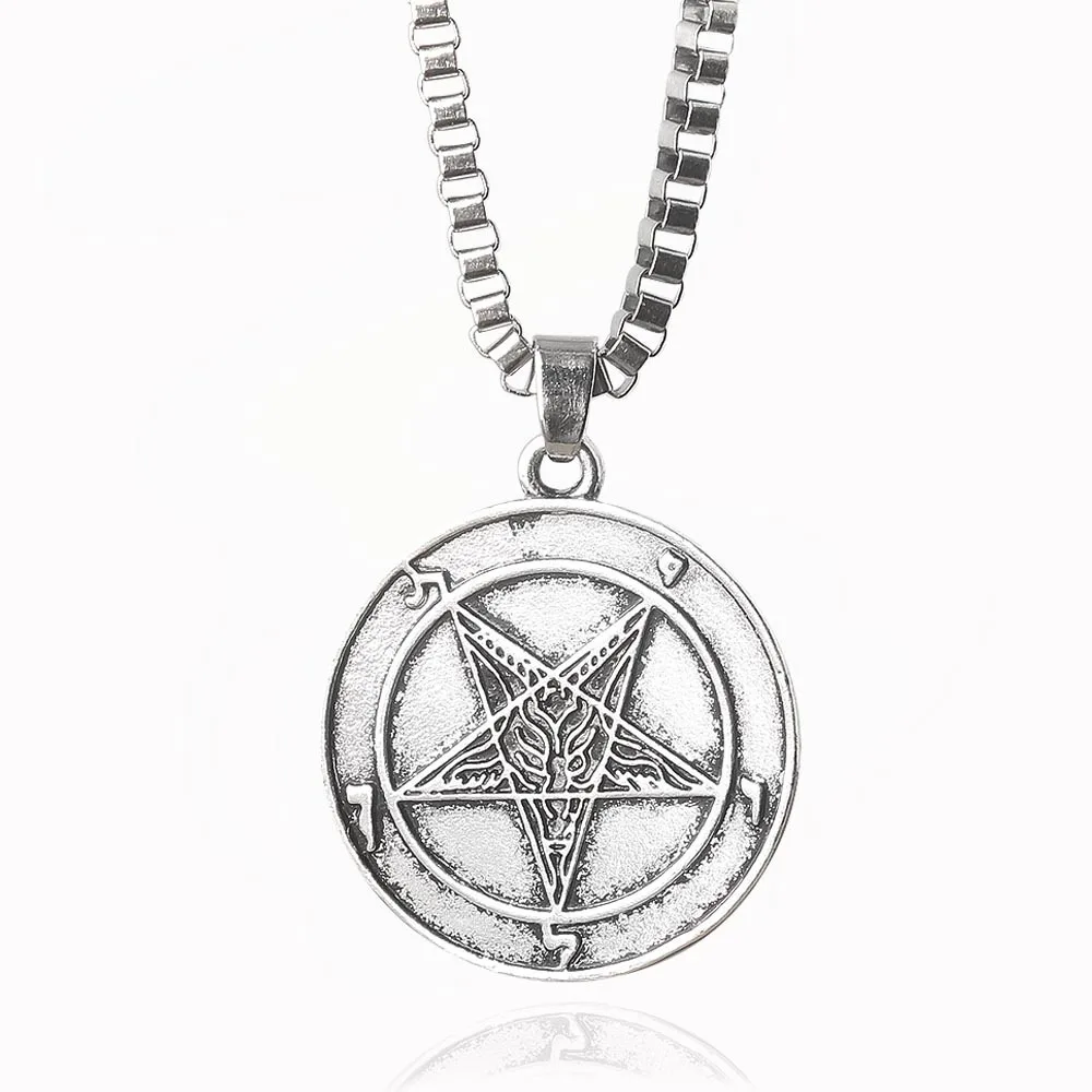 Sigil of Lucifer сатанинский символ Цепочки и ожерелья с изображением перевернутой