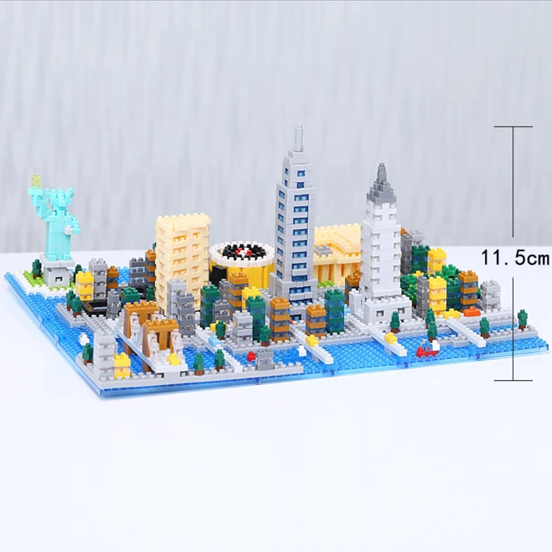 HC 8005 архитектура Нью Йорк Статуя Свободы 3D модель DIY Мини Алмазные блоки кирпичи