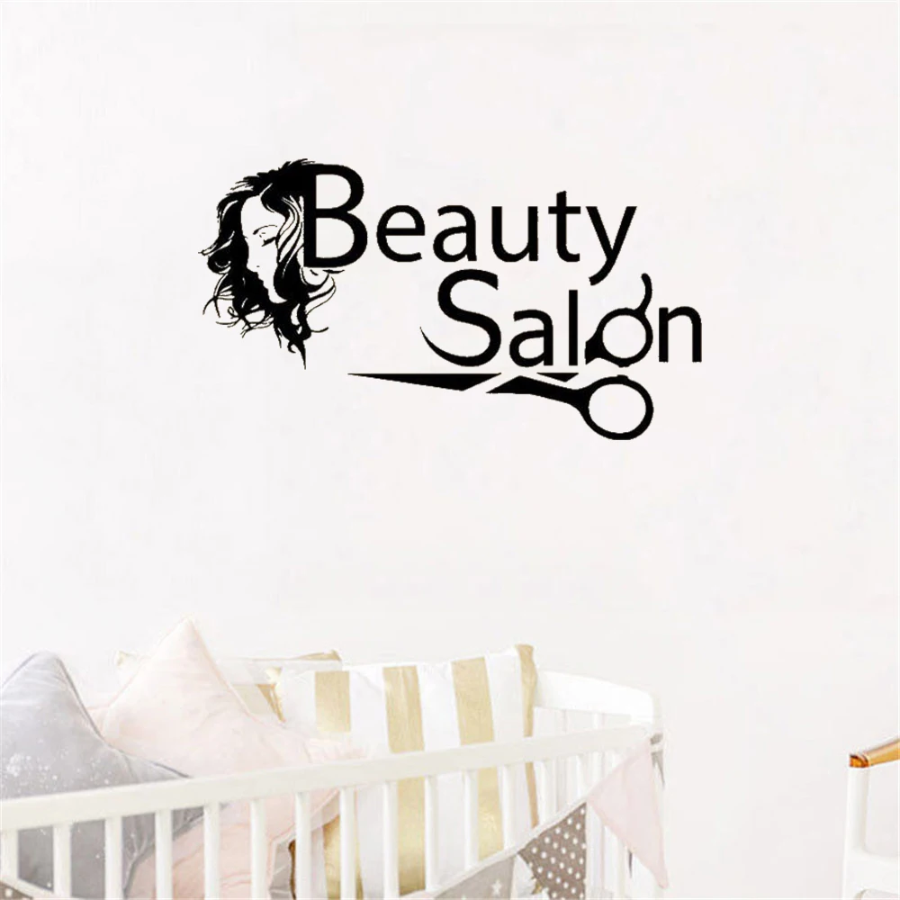 

Hair Cut Spa Wall Sticker Designed Self Adhesive wall Decal For Beauty Salon Decor Lovers Vinyl Art Mural dw20337