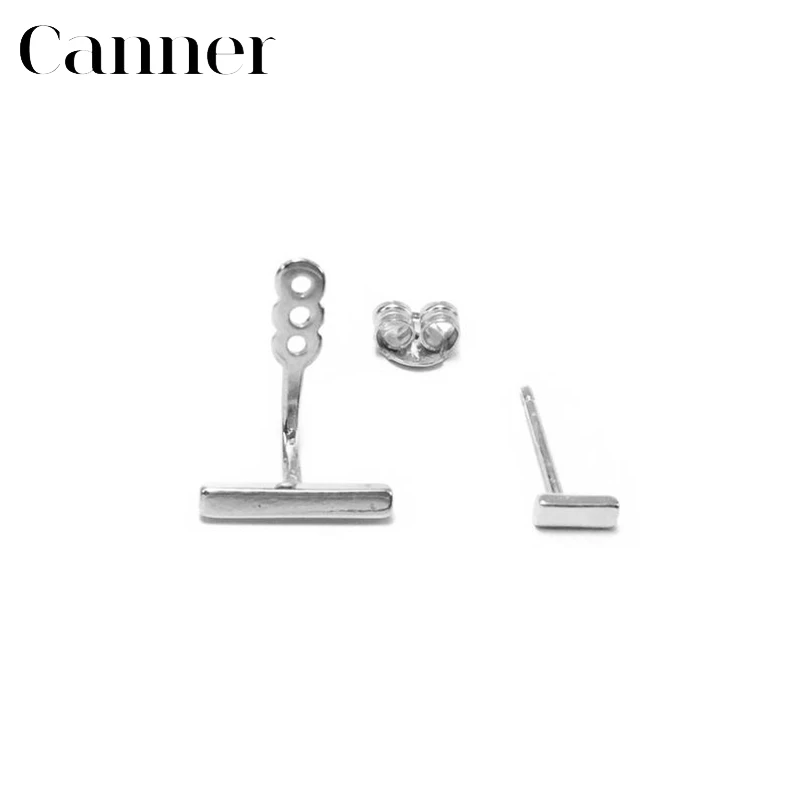 

Simple Personality ins Column Earrings for Women 925 Sterling Silver Gold Silver color small Stud Earrings