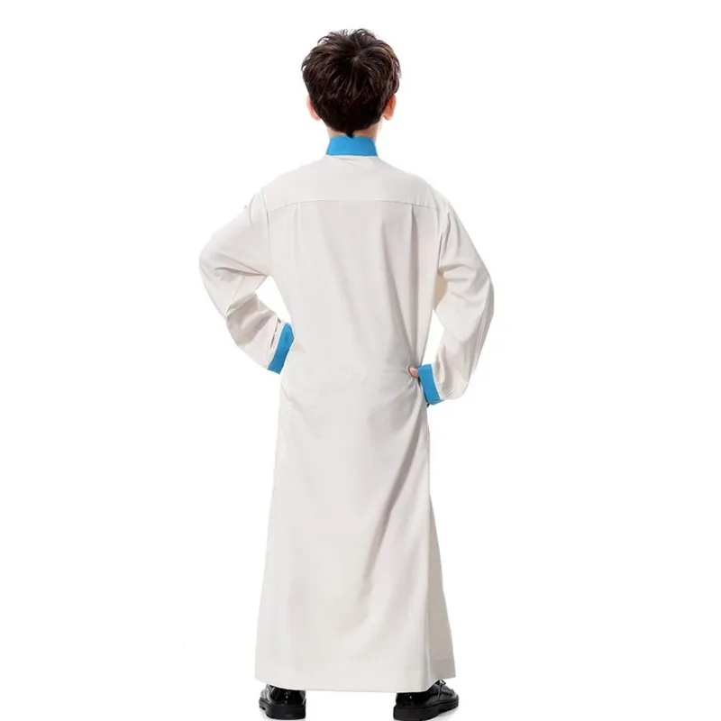 Muslim Clothing Arab Dubai Turkey Malaysia Kaftan Long Sleeve Solid Saudi Arab Islamic Muslim Dubai Robe for Boys