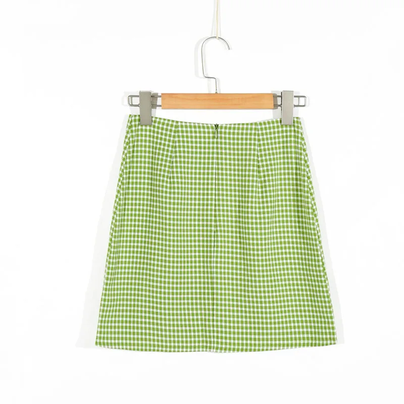

Summer Women's Casual Plaid High Waist Mini Skirt