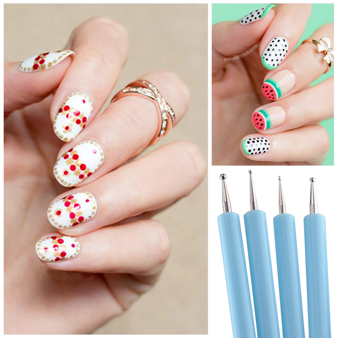 Biutee 5 шт двойной для ногтей художественная силиконовая кисть очистки Ручки