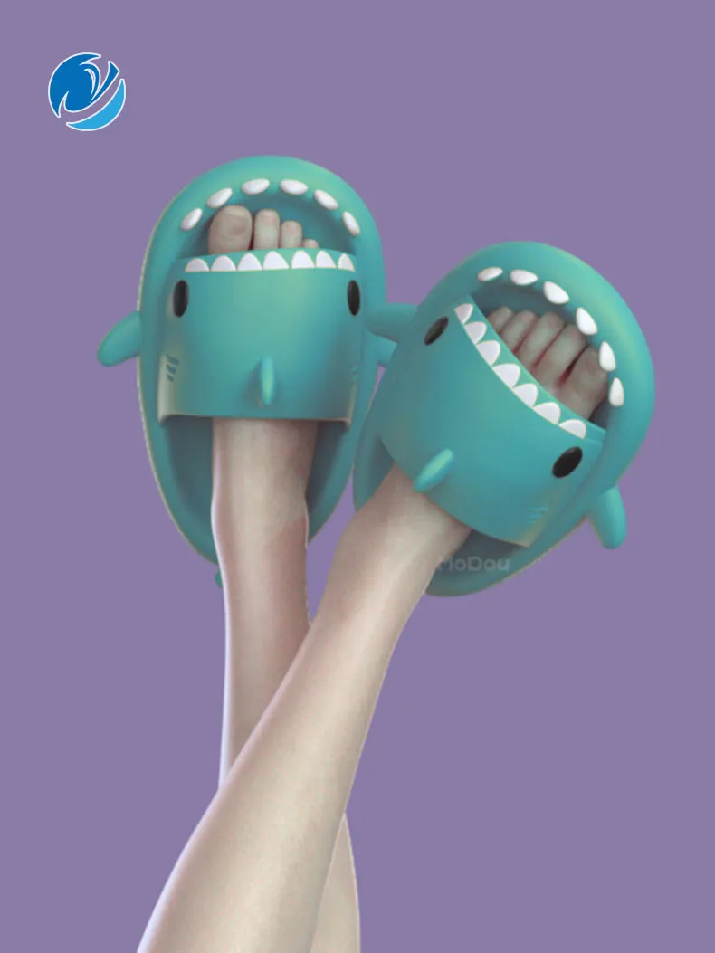 

Mo Dou-Zapatillas con forma de tiburón para mujer y niño, chanclas de dibujos animados de EVA para exteriores, 2021