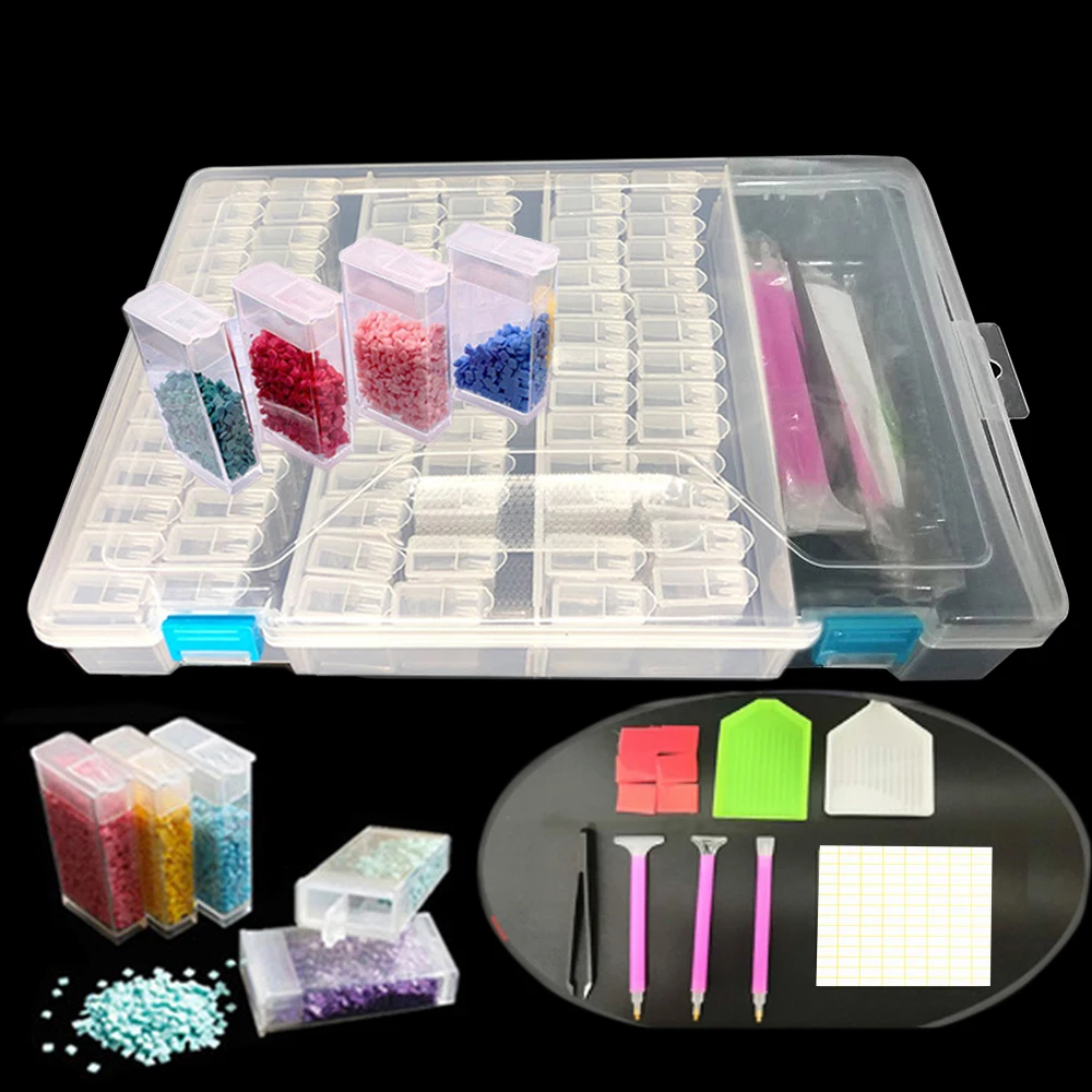 42/64/84/100 решеток 5D хранение алмазной живописи Контейнеры аксессуары вышивка инструменты набор коробка организатор дело.