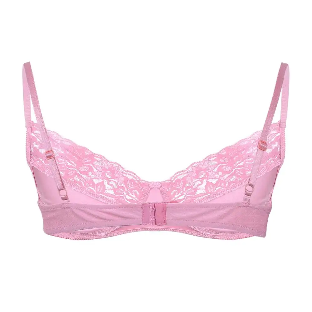 Мужской бюстгальтер бикини топ нижнее белье Sissy Bralette Гладкий Цветочный кружевной