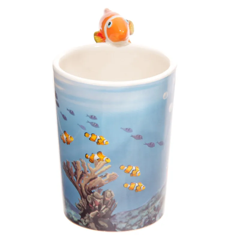 Sea Life Подарочная кружка с изображением рыбы клоуна с фигурной ручкой керамическая кружка с тропической рыбкой кофейная чашка коллекция кружка с рыбкой Немо