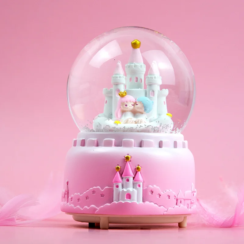 

Музыкальная шкатулка со звездой и городом, Рождественская музыкальная шкатулка, светящийся хрустальный шар, подарок для девушки, креативна...