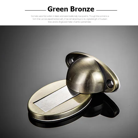 green bronze KAK уплотненный магнитный дверной ограничитель из цинкового сплава со скрытыми дверными держателями, дверной фиксатор без гвоздей - Цвет: green bronze