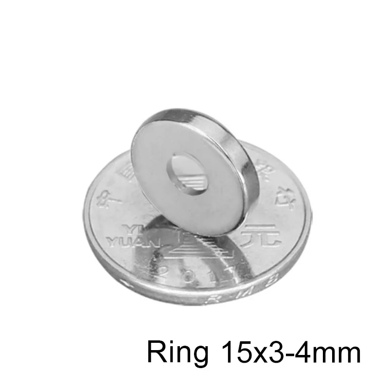 

5~500PCS 15X3-4 mm Disc Ring Magnet 15X3 mm Hole 4mm Small Round Countersunk Magnets 15x3-4mm Neodymium Magnet 15*3-4 mm N35