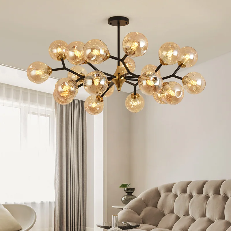 

Скандинавская Люстра для гостиной, Современная Минималистичная и домашняя лампа для спальни, персонализированные креативные лампы Magic Bean с...