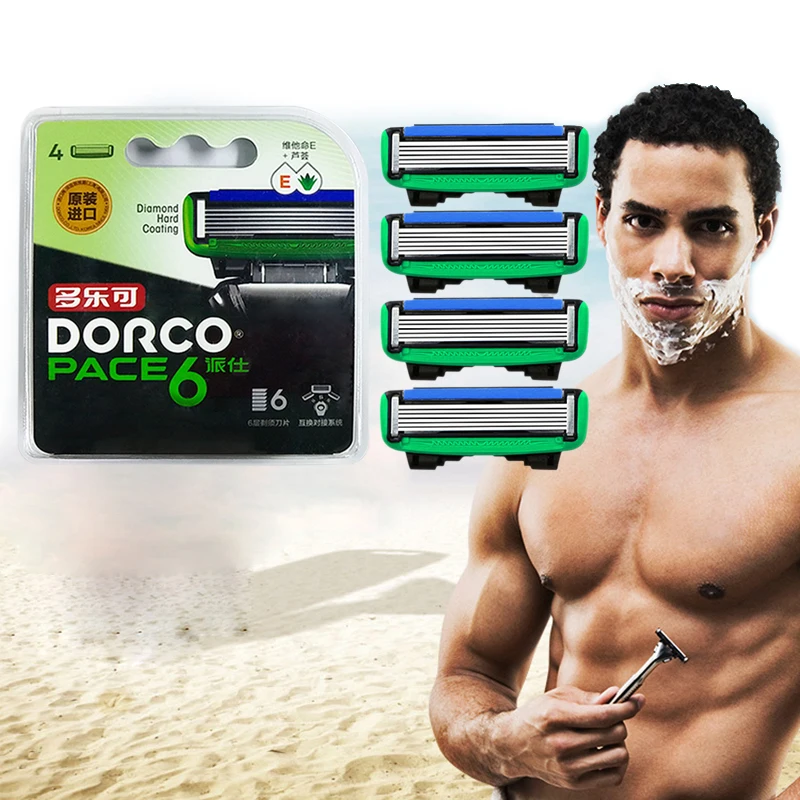 Высокое качество Оригинальные Dorco Pace 6 Ручная Мужская сменные лезвия для бритвы