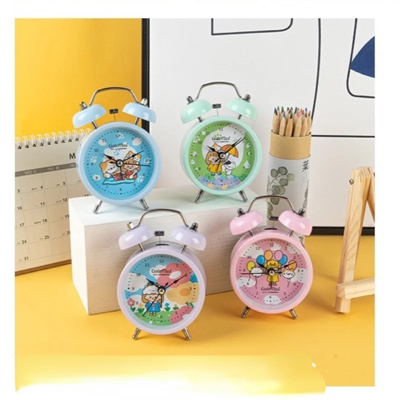 

Nordic Decoration Home Kids Yellow Creative Cute Mini Metal Alarm Clock for Heavy Sleepers Wedding Gift for Couple Elektronik C
