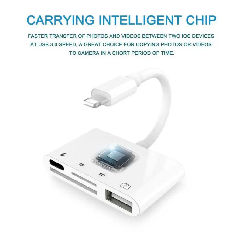 4 в 1 для Lightning для подключения камеры комплекты SD/TF/USB адаптер для чтения карт OTG кабель для iPhone X 8 7 Plus iPad 4