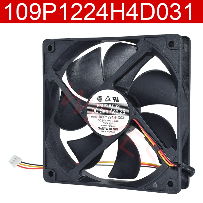 

Original For Sanyo Denki 109P1224H4D031 DC 24V 0.24A 120x120x25mm 3-wire Server Cooler Fan