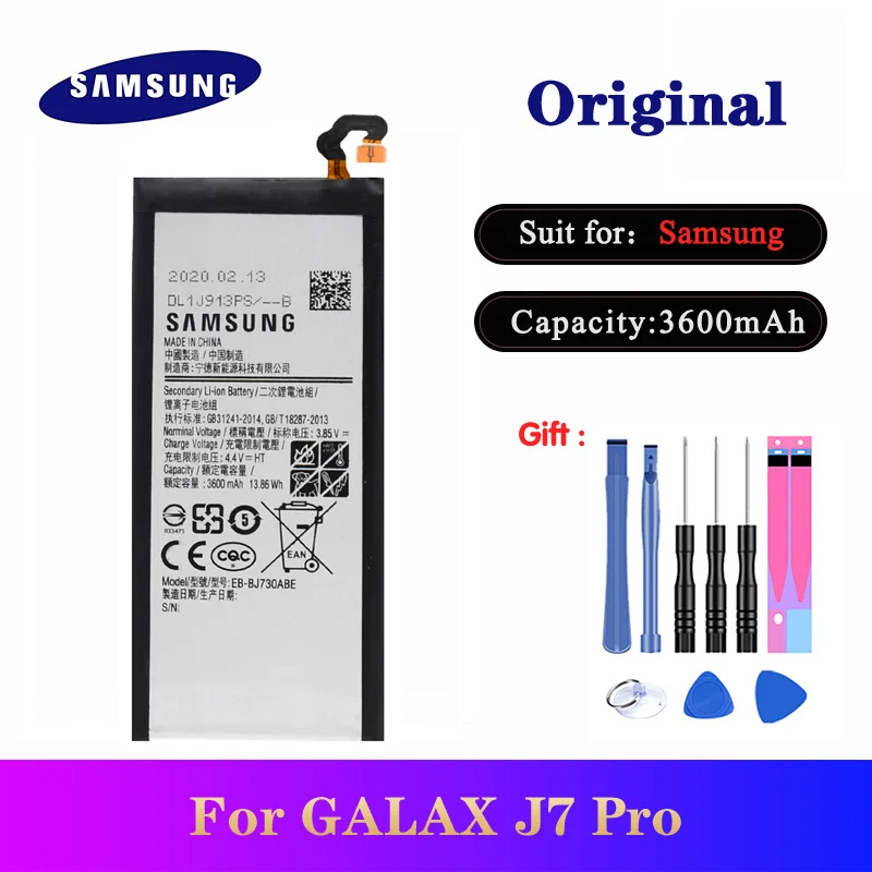 Оригинальная флейта для Samsung Galaxy J7 Pro 2017 J730F/G J730DS J730GM J730K 3600 мАч с