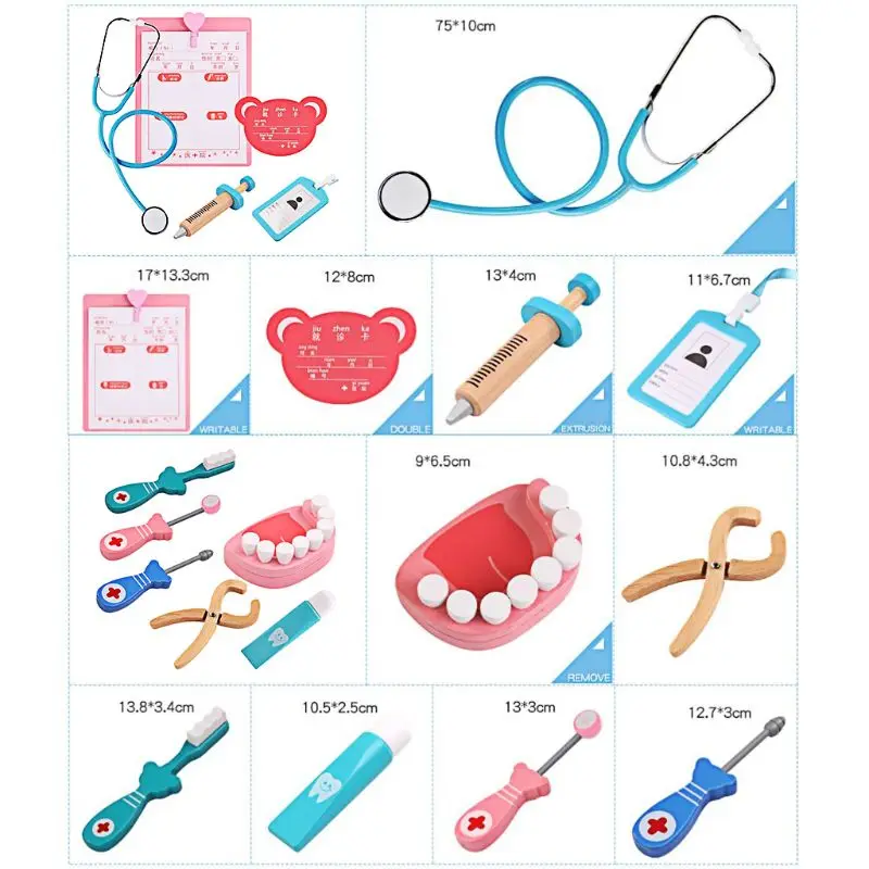 

Набор медицинских игрушек-пазлов для детей, форма для ролевых игр, врач, Детский развивающий набор