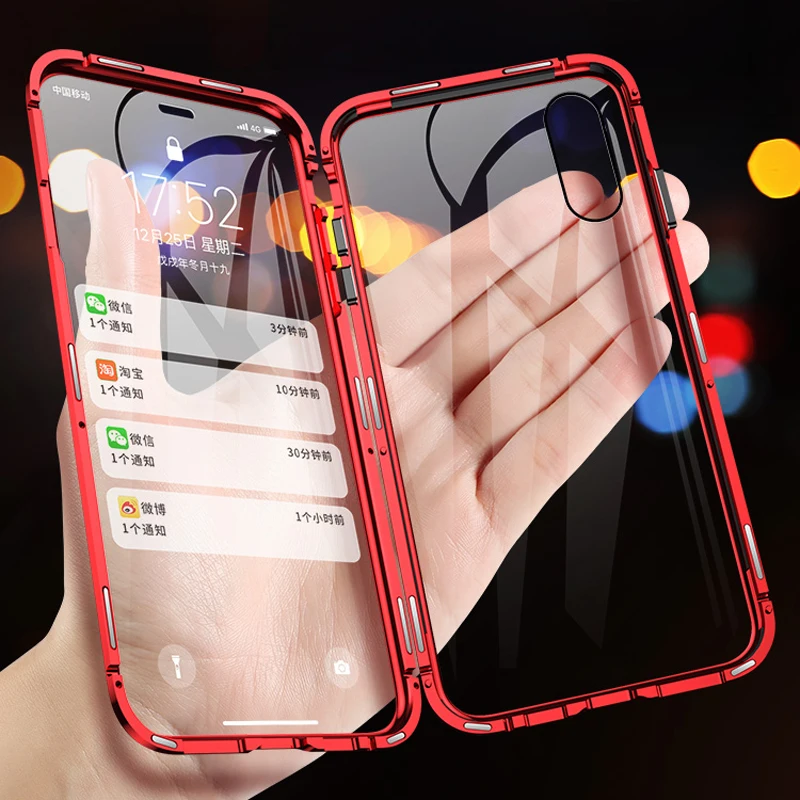 Магнитный металлический чехол для телефона Xiaomi Redmi Note 7 6 5 Pro чехлы с закаленным