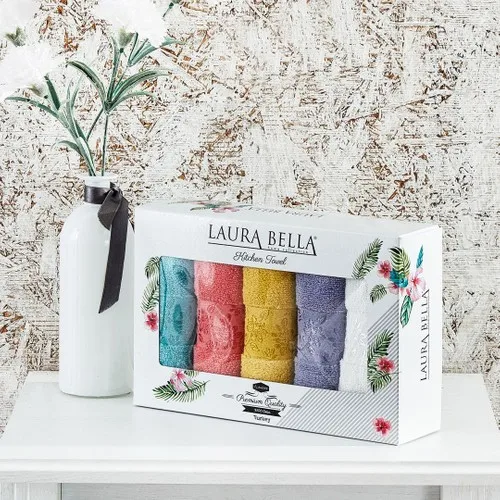 

Комплект полотенец Laura Bella Flower 5 'li, 30x50 см