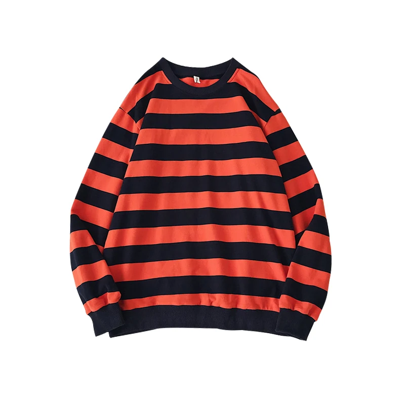 

Fleece Men's Fashion Tops Men's Striped Pullovers Sweater Men's 2021 Clothing Urban Wear Hip Hop Rainbow Casual Wool Decoration