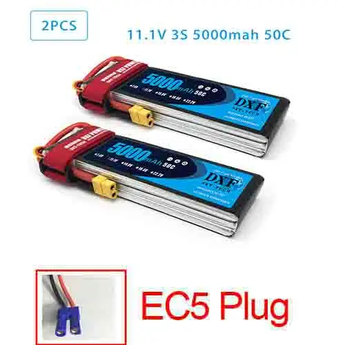 2 шт. DXF Lipo Батарея 2S 3S 7,4 V 11,1 V 6500 мА/ч, 5200 мА/ч, 60C 120C 50C 100C AKKU LiPo Батарея для Rc вертолет RC автомобиль Лодка - Цвет: 2PCS5200EC5