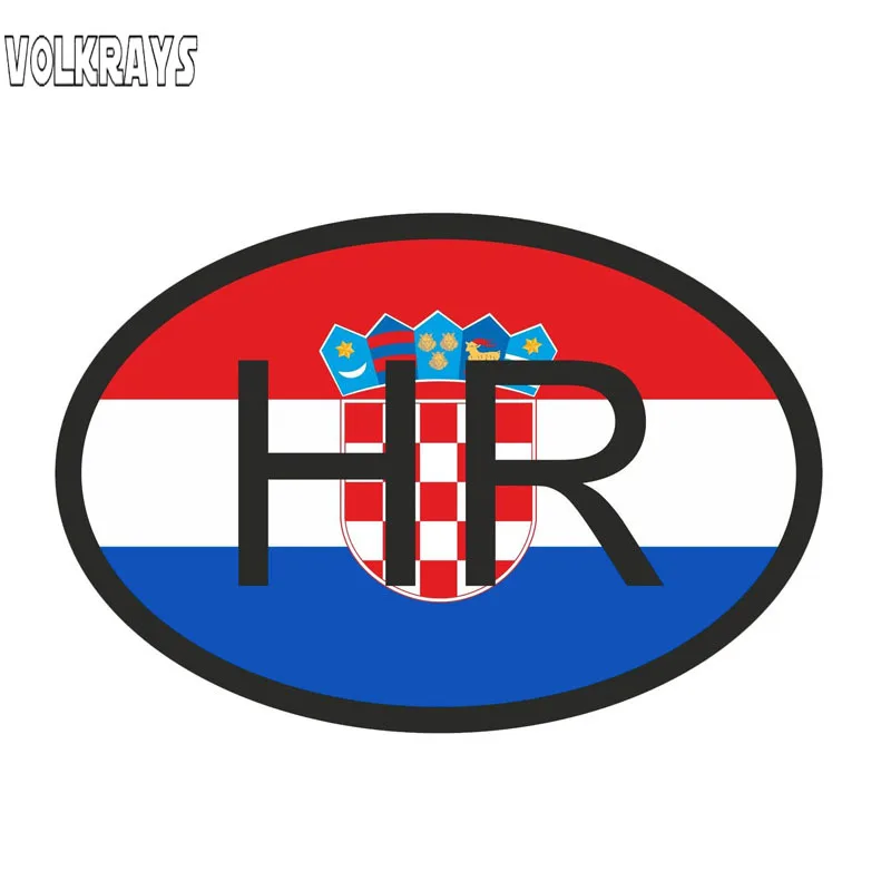 

Модная Автомобильная наклейка Volkrays, флаг Хорватии, страны, код, аксессуары, водонепроницаемая крышка, царапины, Солнцезащитная виниловая на...