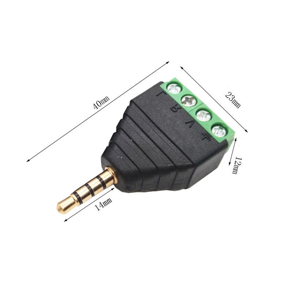 2-Pack 3.5mm 1/8&quot TRRS Male Jack to AV 4-Screw Terminal Block Balun Connector | Электроника