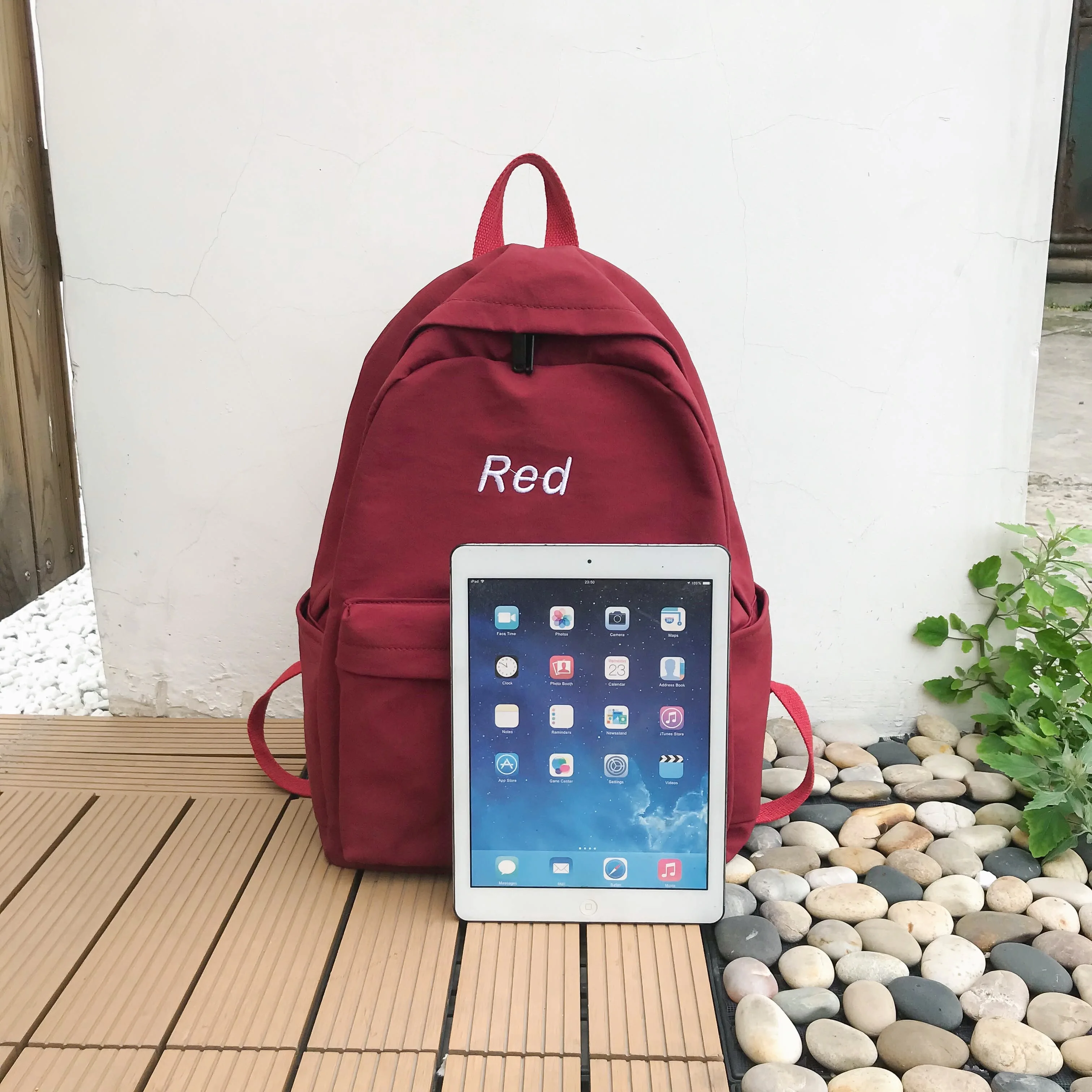 2020 New Women's Five-color Student Waterproof Nylon Backpack Multi-Pocket Canvas Travel Backpack Girl Bag