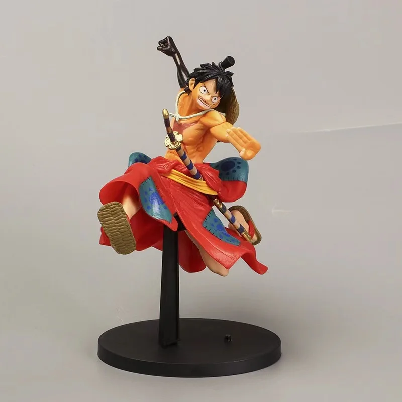 

20.5cm Anime ONE PIECE Monkey D Luffy Kimono Battle Collectible Fighting PVC Action Figure Toy Collection Model Doll Gift Figma