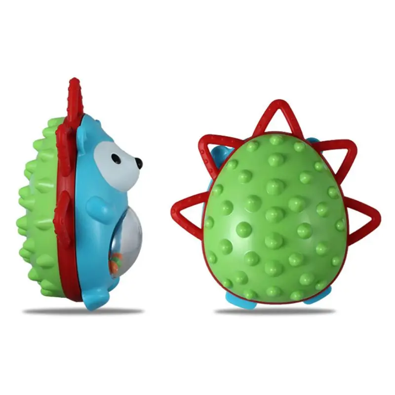 

G2AD Lovely 3D Animal Hedgehog Rattle Soother Teether Safety Soft Baby Hand Bell Children Educational Toy