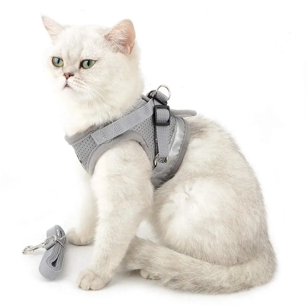Nylon Reflective Cat Harness and Leash Set Pet Puppy Dog Vest Harness Leads Mesh For Small Medium Dogs Chihuahua Yorkies Pug