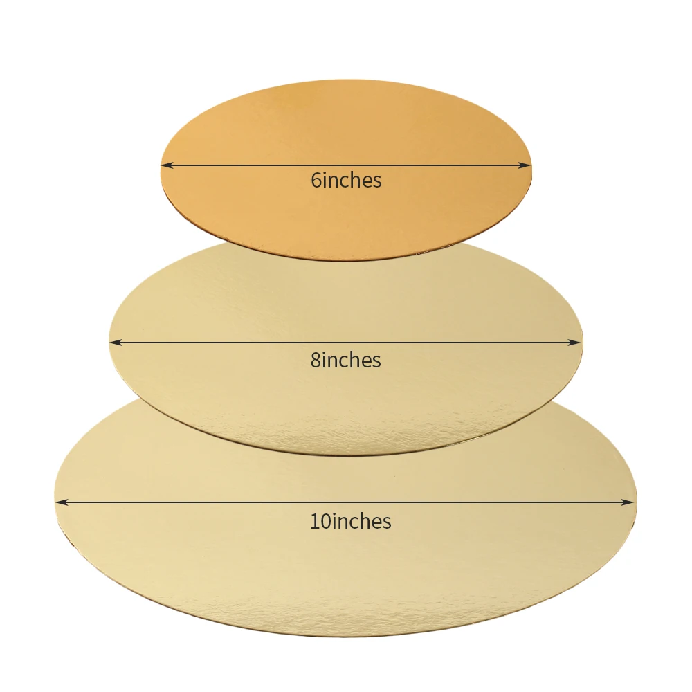 

18/5pcs Round Cake Boards Set Cakeboard Base Disposable Paper Cupcake Dessert Tray 6 inches, 8 inches, and 10 inches 6 of Each