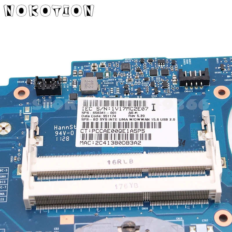 NOKOTION 658341-001 646246-001 для hp 4530S 4730S материнская плата для ноутбука HM65 UMA HD DDR3 полный тест