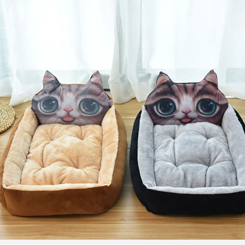 

Очень милая мультяшная кровать для домашних животных домик-Хот Лежанка кровать-будка коврик из мягкого волокна для домашних питомцев собак...