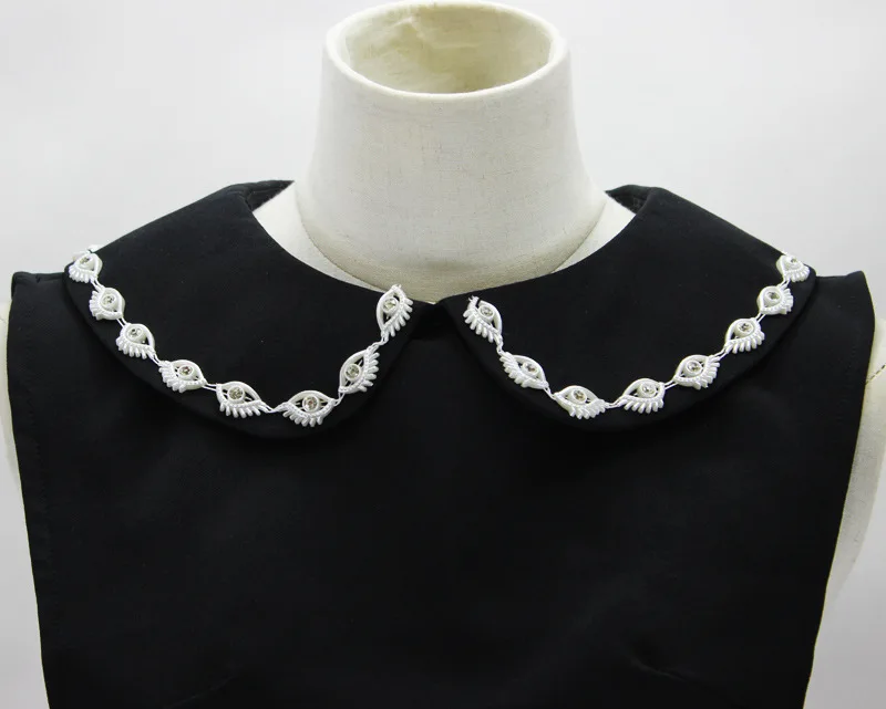 Черное украшение со стразами кукла-свинец съемный фальшивый воротник ожерелье