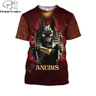 Футболка мужская с 3D-принтом лица Анубиса и Фараона из древнего Египта, модная рубашка в стиле Харадзюку с коротким рукавом, летняя футболка унисекс