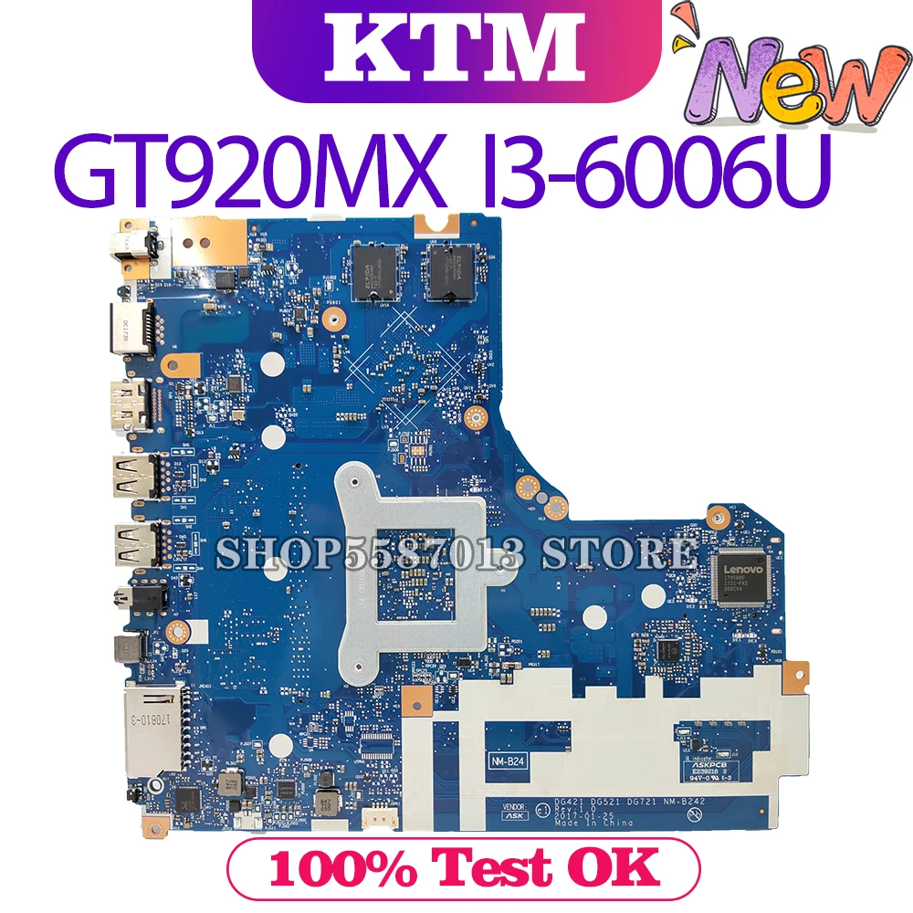 

NM-B242 Laptop motherboard for Lenovo Ideapad 320-15ISK 320-15ISKB original mainboard 4GB-RAM I3-6006U GT920MX