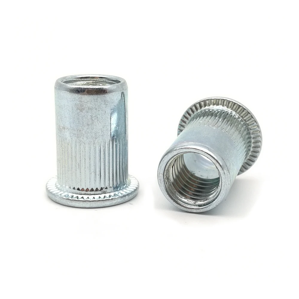 Оптовая продажа углеродистая сталь плоская головка заклепки гайка M3 M4 M5 M6 M8 M10 M12