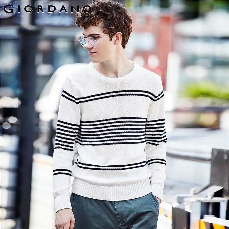 Свитер Giordano мужской с длинным рукавом плотный вязаный теплый хлопковый пуловер