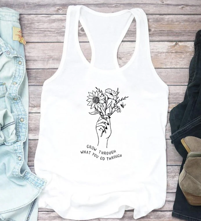 Растут через то что вы проходите жилет любовь природа Любовь жизнь майка Модные