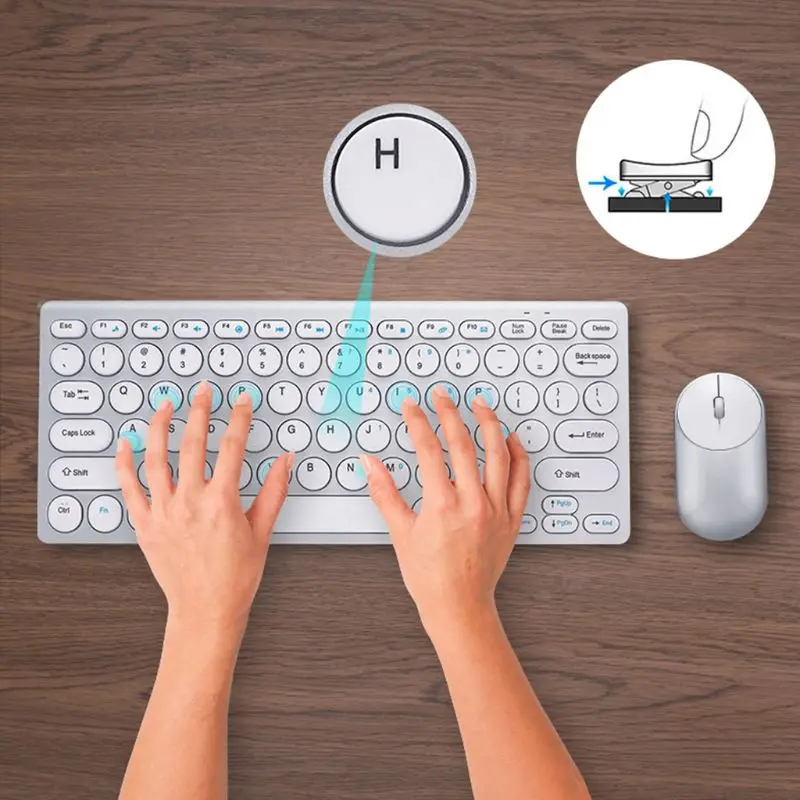 

High Quality 1Set 2.4G Wireless Keyboard Mouse Mini Silent Keypad Mice for Notebook Laptop PC R9UB