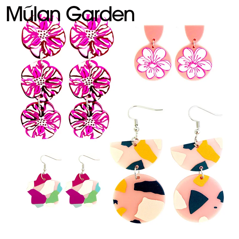 Серьги M & G из акриловой смолы геометрические круглые ювелирные изделия с