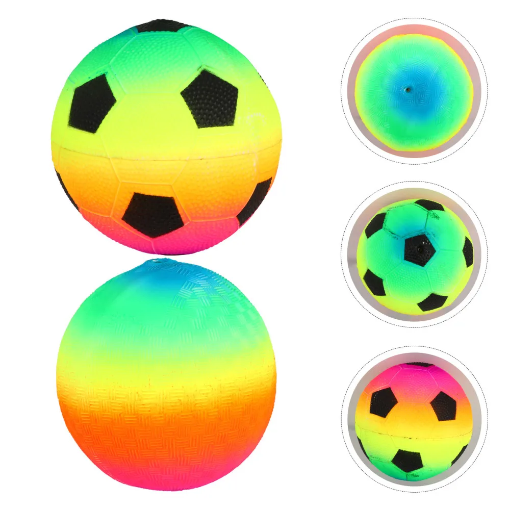 

2 Pcs Kids Soccer Toys Colorful Soccer Football Toys Inflatable Soccer