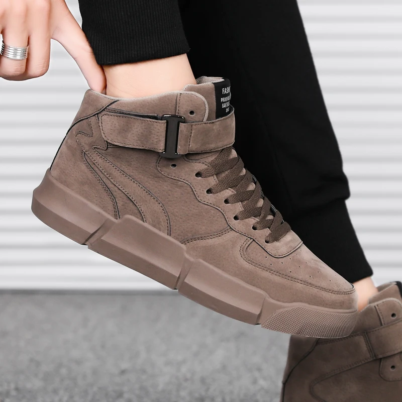 

Men's High Top Sneakers Suede Shoes Man Autumn Winter Mens Shoes Casual for Adults Tenis Masculino Male Footwear Dropshipping