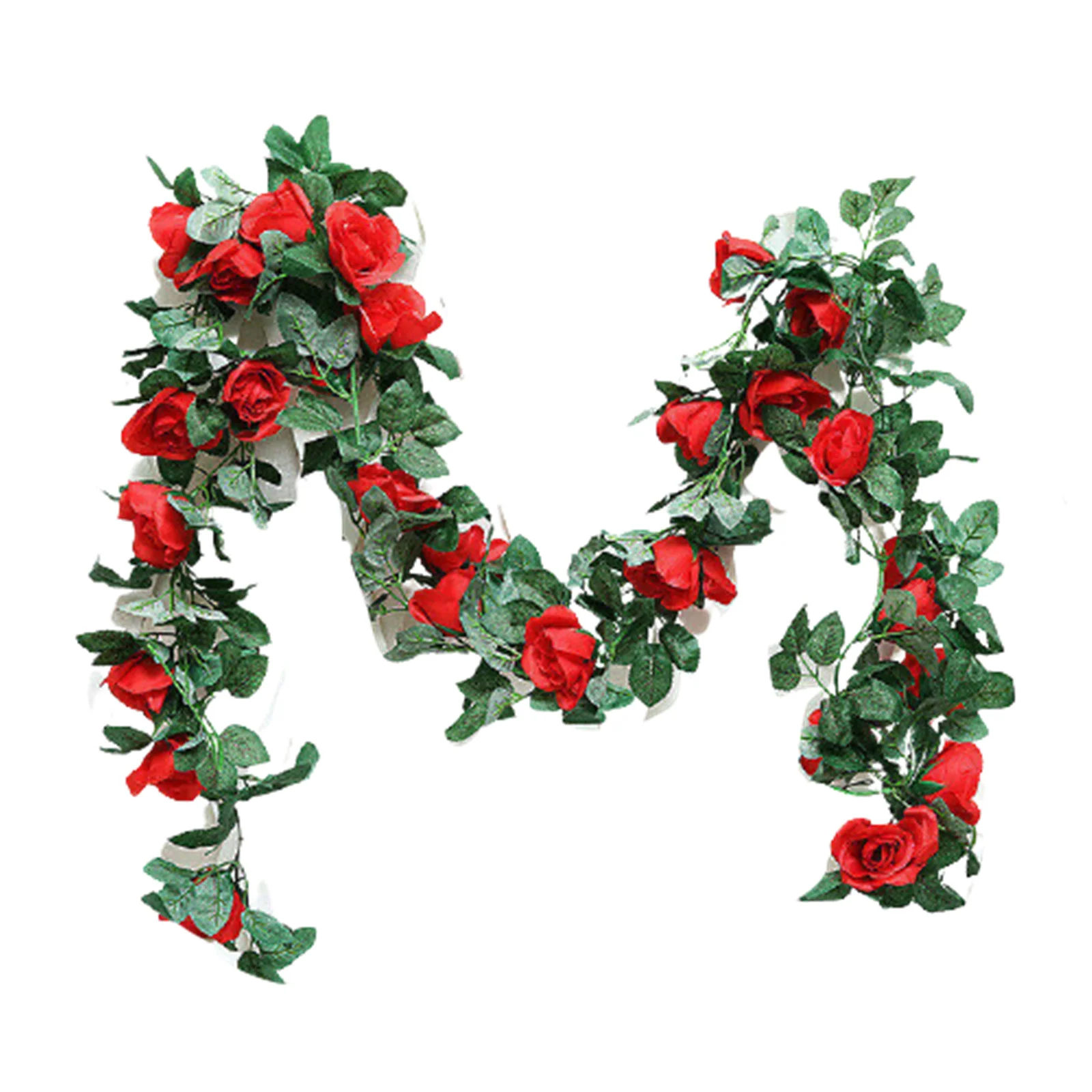

Simulated Rose Vine Green Leaf Garland Hanging Ornament Suitable for Wedding Party Garden Decoration ADW889